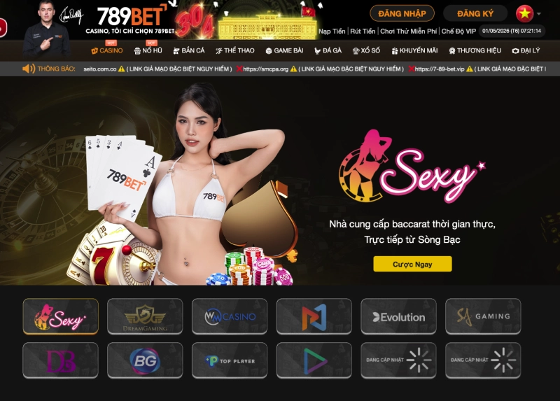 Sảnh casino live tại 789BET với dealer thật
