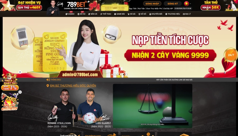 Giao diện trang chủ 789BET