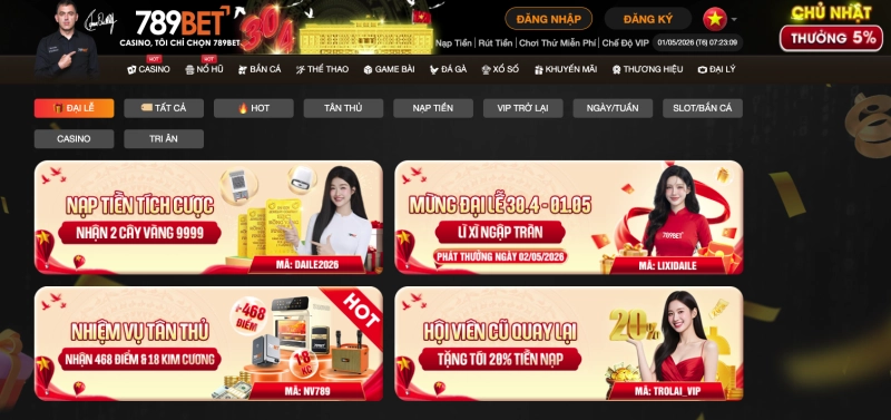 Khuyến mãi chào mừng 789BET 58000 VND miễn phí