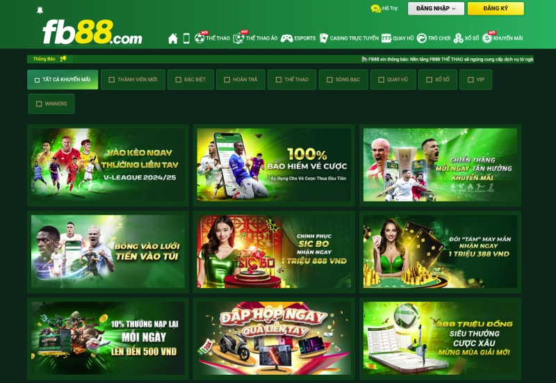FB88 5 banner khuyến mãi chào mừng FB88