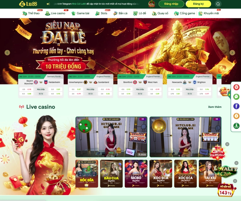 Banner tổng quan nhà cái Lu88 với logo và giao diện chính