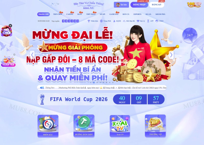 Mu88 1 Banner tổng quan nhà cái Mu88 với giao diện chính