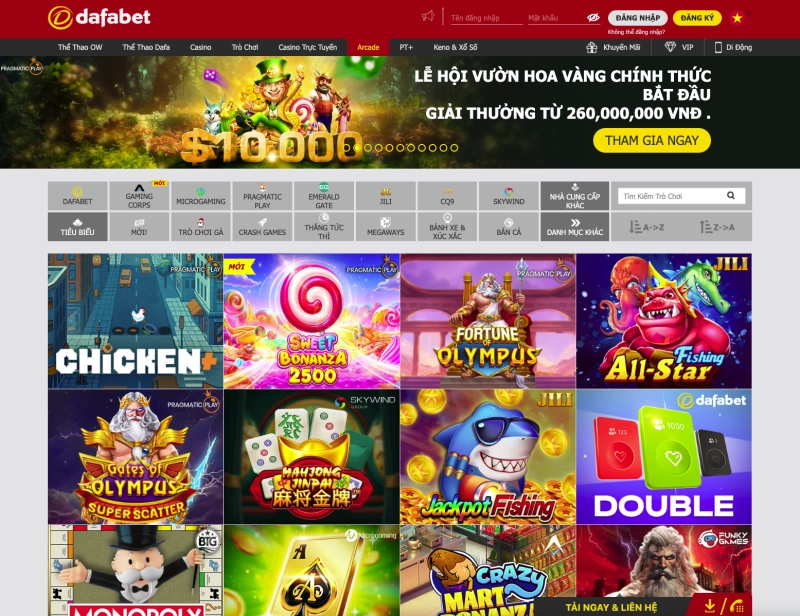 Kho game đa dạng tại Dafabet