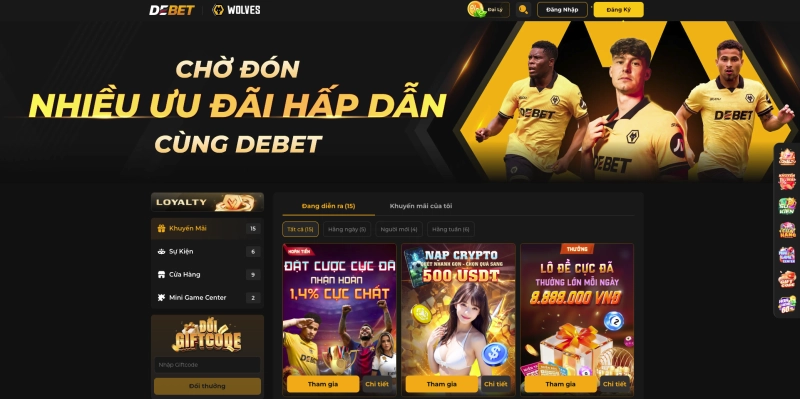 Khuyến mãi chào mừng 110% tại DEBET
