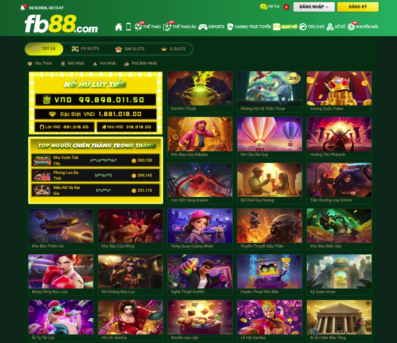 FB88 4 giao diện slots/quay hũ FB88