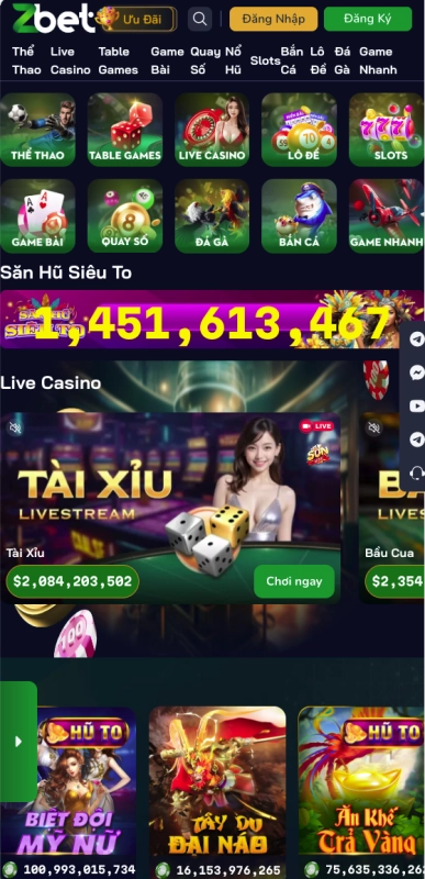 Zbet 5 Giao diện Zbet trên điện thoại di động