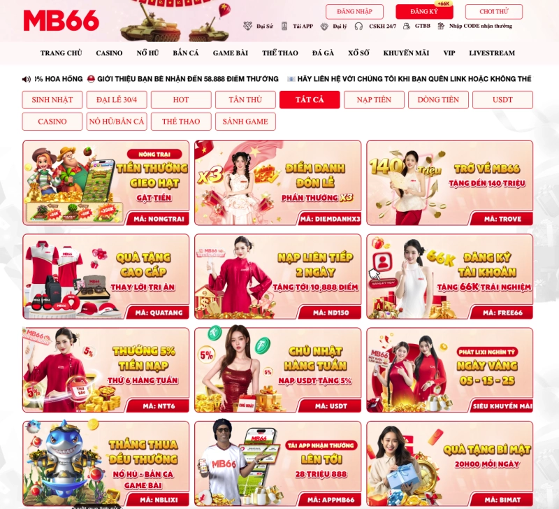 Khuyến mãi chào mừng MB66