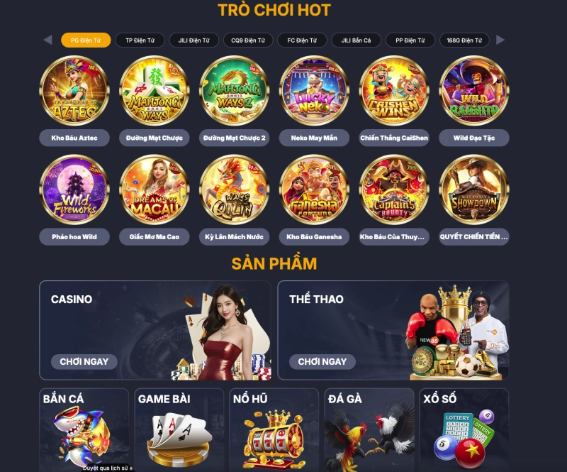 Sảnh game đa dạng tại New88 với hơn 2500 trò chơi