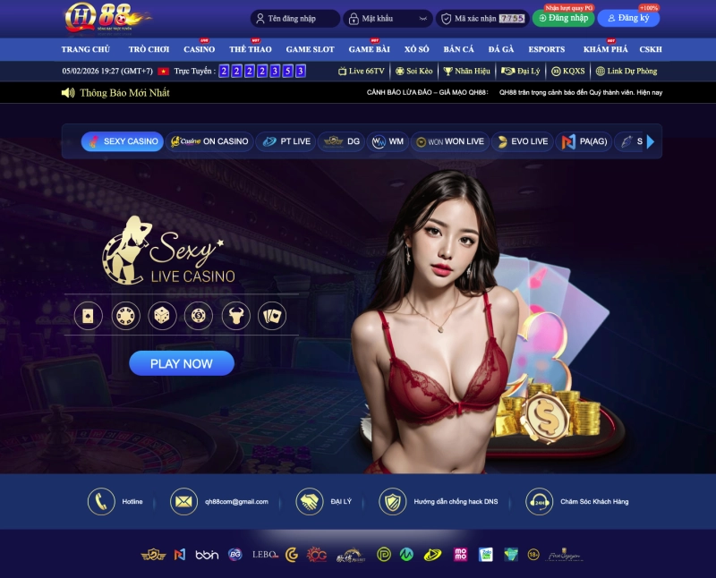 QH88 2 Sảnh casino live QH88 với các dealer thật