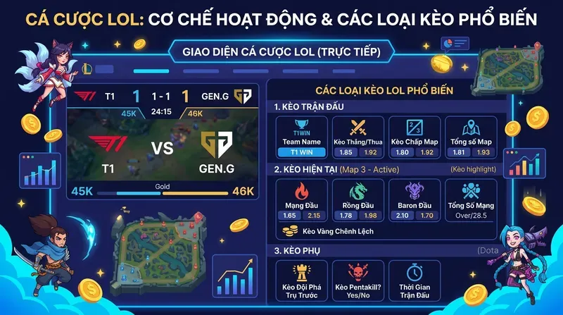 Cá Cược LOL Là Gì? Cơ Chế Hoạt Động và Các Loại Kèo Phổ Biến