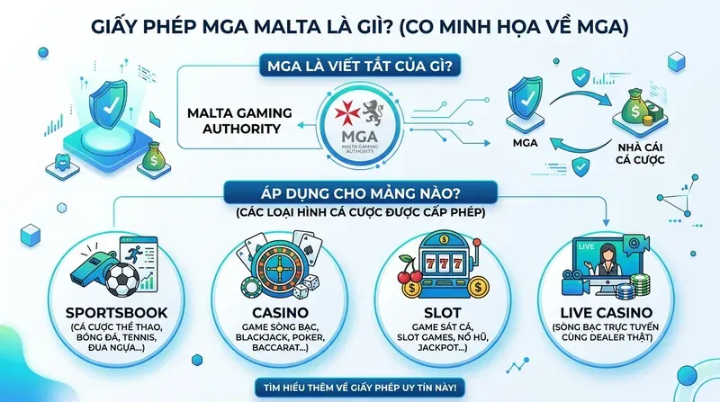 Giấy phép MGA Malta là gì? MGA viết tắt của gì và áp dụng cho mảng nào