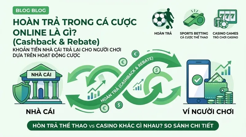 Hoàn Trả Thể Thao vs Casino Khác Gì Nhau? So Sánh Chi Tiết 1 Hoàn Trả Trong Cá Cược Online Là Gì? (Cashback & Rebate)