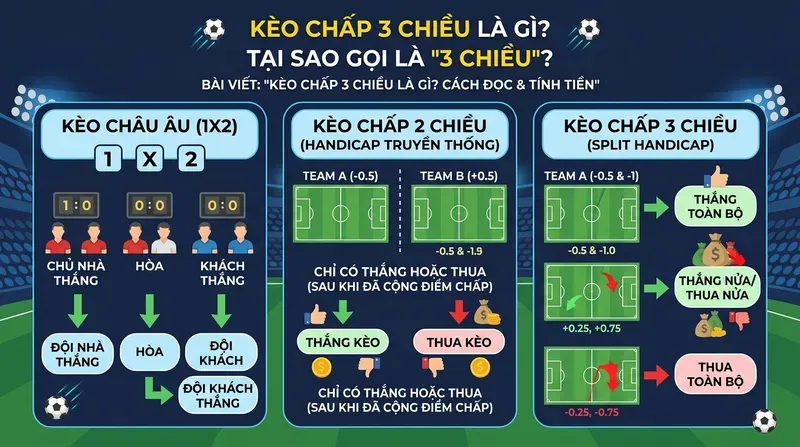 Kèo Chấp 3 Chiều Là Gì? Tại Sao Gọi Là '3 Chiều'?