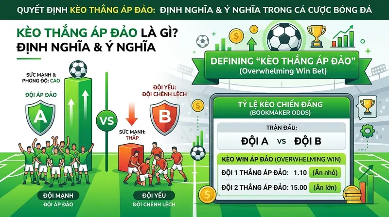 Kèo Thắng Áp Đảo: Cách Đọc & Đặt Cược Hiệu Quả 1 Kèo Thắng Áp Đảo Là Gì? Định Nghĩa & Ý Nghĩa Trong Cá Cược Bóng Đá