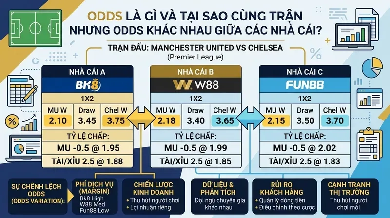 Odds Là Gì và Tại Sao Cùng Trận Nhưng Odds Khác Nhau Giữa Các Nhà Cái?