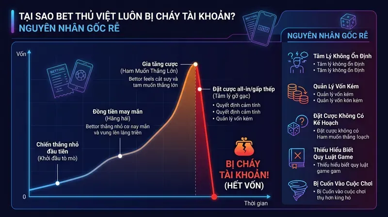 Tại Sao Bet Thủ Việt Luôn Bị Cháy Tài Khoản? Nguyên Nhân Gốc Rễ