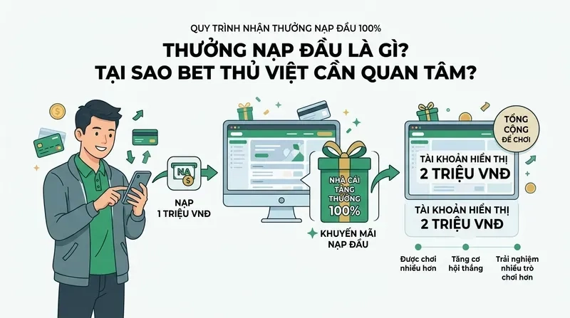 Thưởng Nạp Đầu Là Gì? Tại Sao Bet Thủ Việt Cần Quan Tâm?
