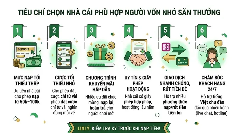 Tiêu Chí Chọn Nhà Cái Phù Hợp Người Vốn Nhỏ Săn Thưởng