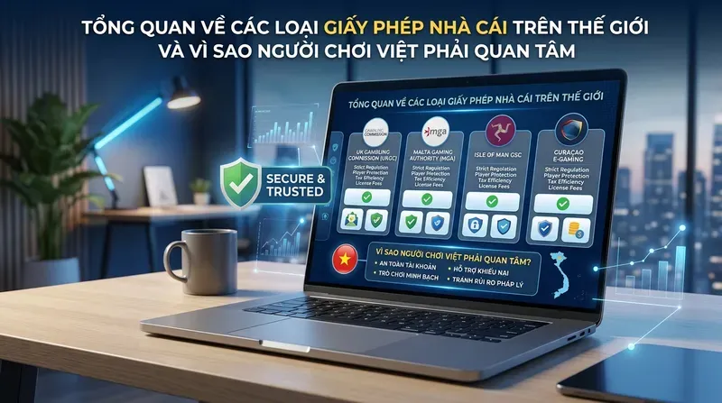Tổng quan về các loại giấy phép nhà cái trên thế giới và vì sao người chơi Việt phải quan tâm