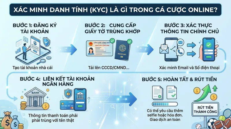Xác minh danh tính (KYC) là gì khi chơi nhà cái? 1 Xác minh danh tính (KYC) là gì trong cá cược online?