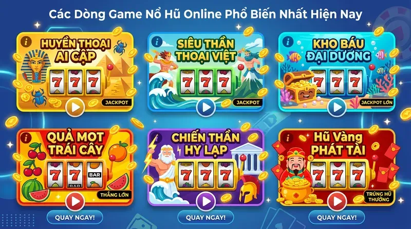 Các Dòng Game Nổ Hũ Online Phổ Biến Nhất Hiện Nay