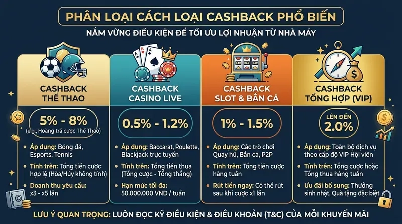 Các Loại Cashback Phổ Biến Và Điều Kiện Cần Đọc Kỹ