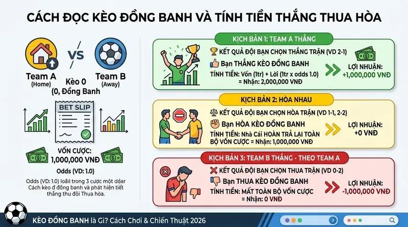 Kèo Đồng Banh Là Gì? Cách Chơi & Chiến Thuật 2 Cách Đọc Kèo Đồng Banh Và Tính Tiền Thắng Thua Hòa