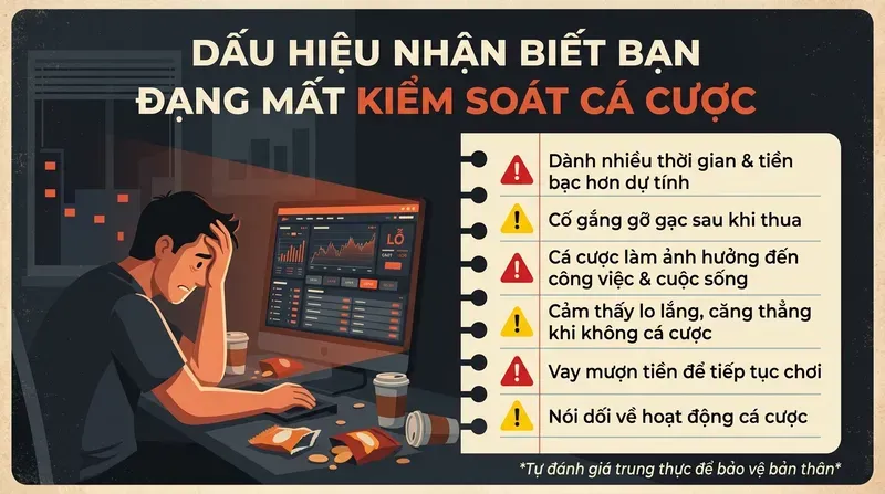 Dấu Hiệu Nhận Biết Bạn Đang Mất Kiểm Soát Cá Cược