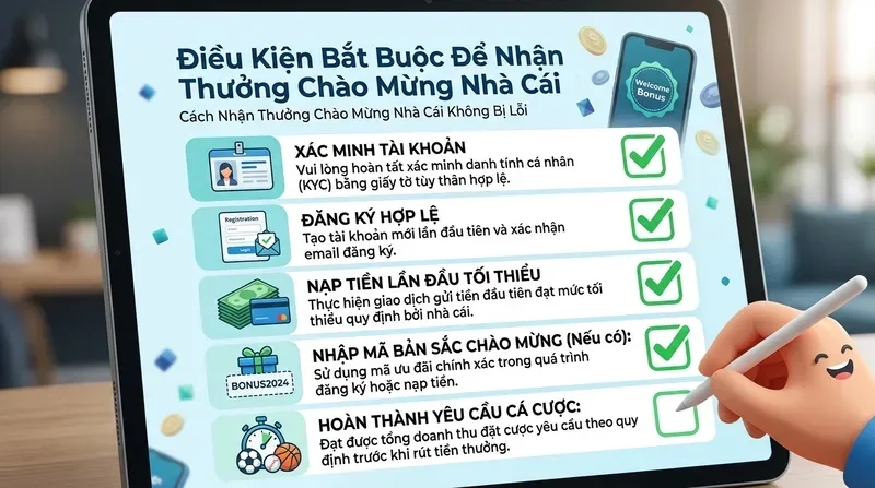 Điều Kiện Bắt Buộc Để Nhận Thưởng Chào Mừng Nhà Cái