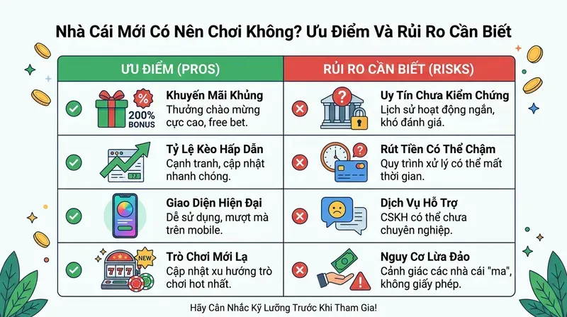 Nhà Cái Mới Có Nên Chơi Không? Ưu Điểm Và Rủi Ro Cần Biết