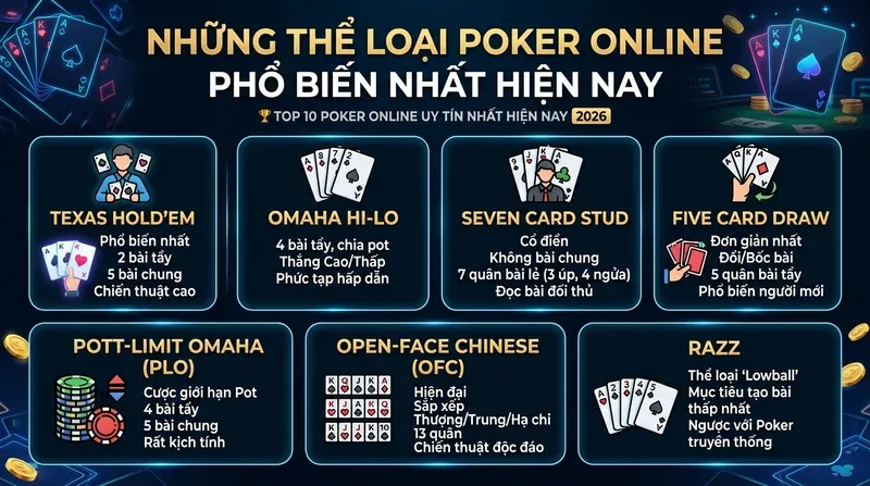 Những Thể Loại Poker Online Phổ Biến Nhất Hiện Nay
