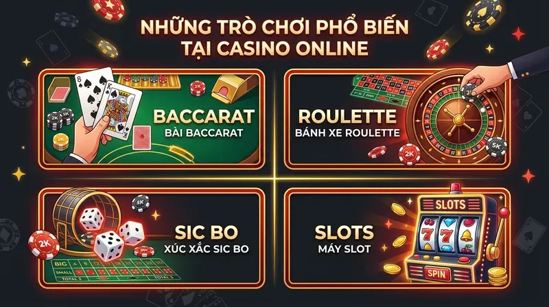 Những Trò Chơi Phổ Biến Tại Casino Online