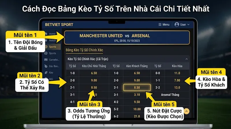 Cách Đọc Bảng Kèo Tỷ Số Trên Nhà Cái Chi Tiết Nhất