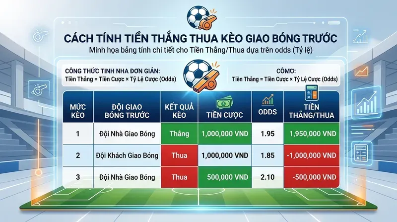 Kèo Giao Bóng Trước Là Gì? Cách Đọc & Tính Tiền 3 Cách Tính Tiền Thắng Thua Kèo Giao Bóng Trước Chi Tiết