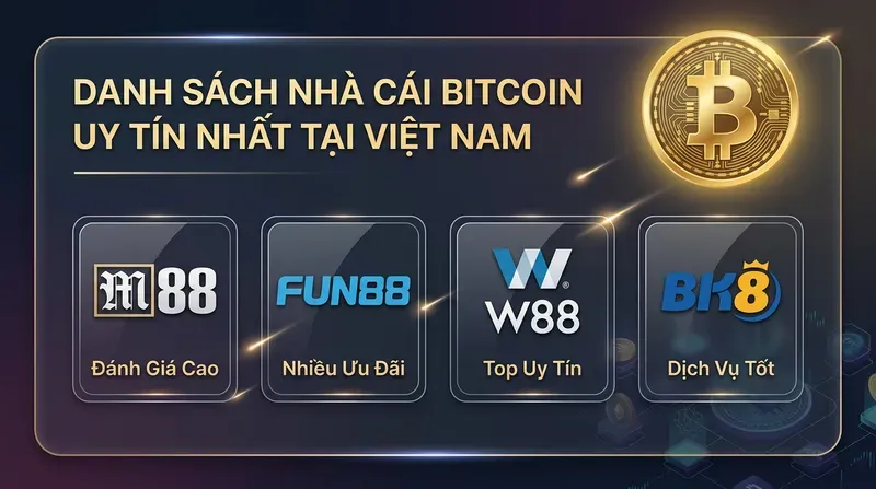 Danh sách nhà cái hỗ trợ Bitcoin uy tín nhất tại Việt Nam