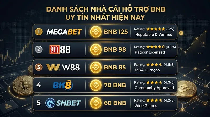 Danh Sách Nhà Cái Hỗ Trợ BNB Uy Tín Nhất Hiện Nay