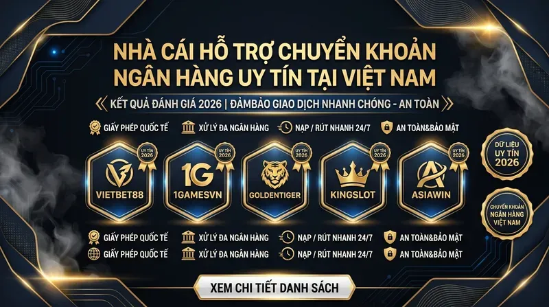 Vin88 3 Danh Sách Nhà Cái Hỗ Trợ Chuyển Khoản Ngân Hàng Uy Tín Tại Việt Nam