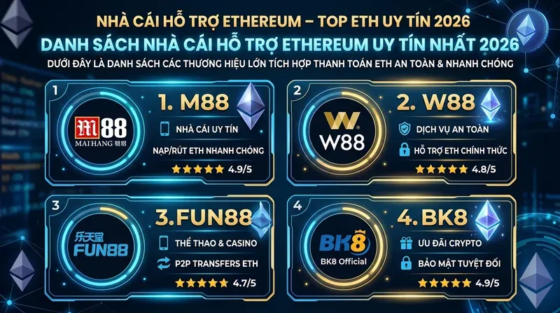 SV88 3 Danh Sách Nhà Cái Hỗ Trợ Ethereum Uy Tín Nhất 2026
