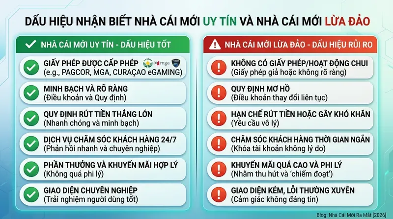Dấu Hiệu Nhận Biết Nhà Cái Mới Uy Tín Và Nhà Cái Mới Lừa Đảo