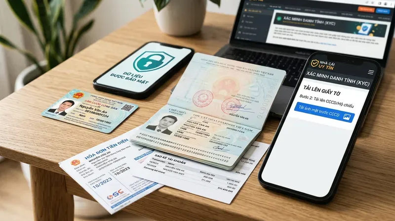 Xác minh danh tính (KYC) là gì khi chơi nhà cái? 3 KYC nhà cái thường yêu cầu giấy tờ gì? Có an toàn khi gửi CCCD không?