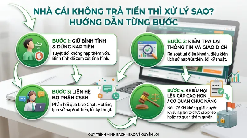 Nhà Cái Không Trả Tiền Thì Xử Lý Sao? Hướng Dẫn Từng Bước