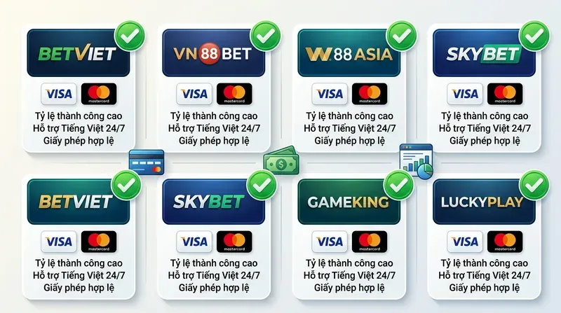BET88 3 Top nhà cái hỗ trợ Visa Mastercard uy tín nhất hiện nay