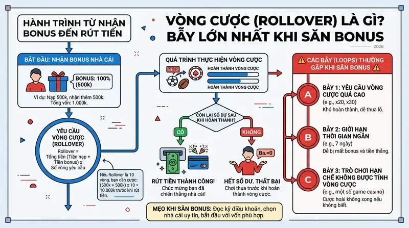 Vòng Cược (Rollover) Là Gì? Bẫy Lớn Nhất Khi Săn Bonus