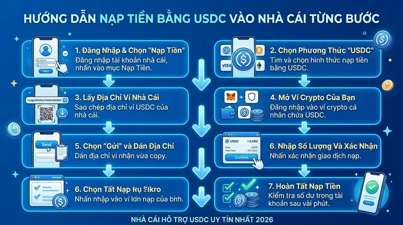 Hướng Dẫn Nạp Tiền Bằng USDC Vào Nhà Cái Từng Bước