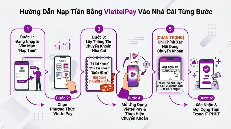 Vin88 4 Hướng Dẫn Nạp Tiền Bằng ViettelPay Vào Nhà Cái Từng Bước
