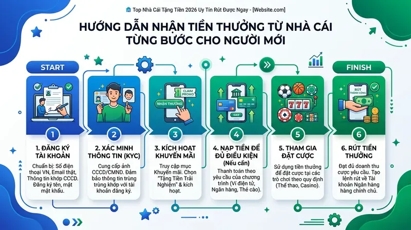 Hướng Dẫn Nhận Tiền Thưởng Từ Nhà Cái Từng Bước Cho Người Mới