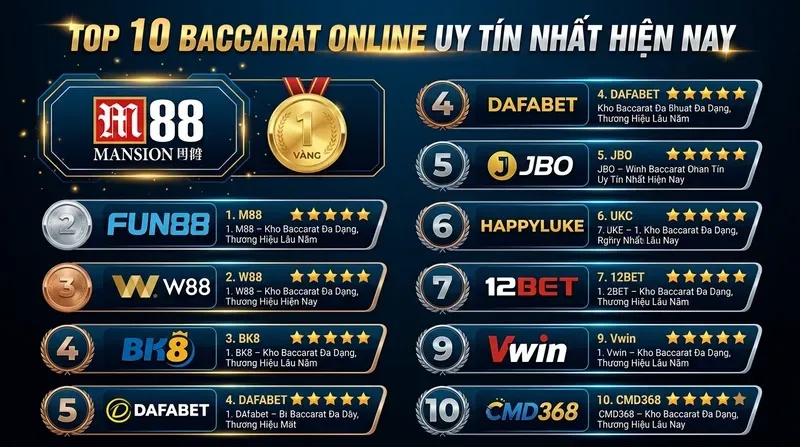 Top 10 Baccarat Online Uy Tín Nhất Hiện Nay