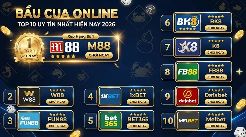 Top 10 Bầu Cua Online Uy Tín Nhất Hiện Nay