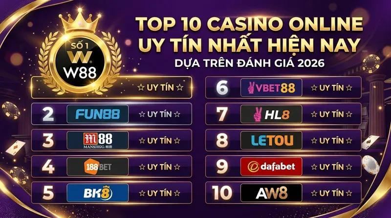 Top 10 Casino Online Uy Tín Nhất Hiện Nay