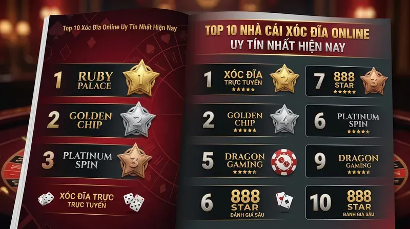 Top 10 nhà cái xóc đĩa online uy tín nhất hiện nay
